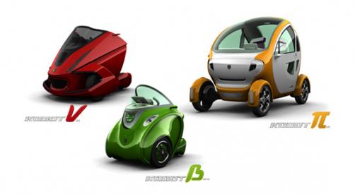 Kobot Tmsuk, V et β: 3 véhicules électriques rétractables... 