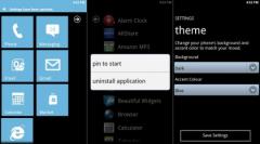 L’interface Metro de Windows Phone 7 sur le smartphone Android